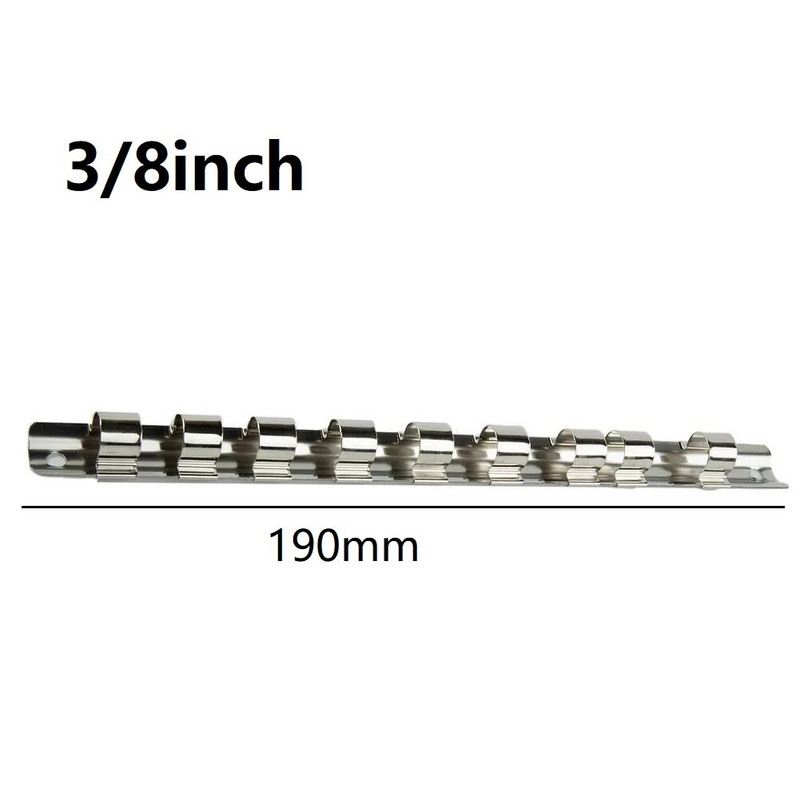 Držač stalka za utičnice 1/4 3/8 1/2 inča s 8 klipova na tračnicama Organizator alata za pohranu utičnica Stalak za pohranu za pohranu labavih utičnica