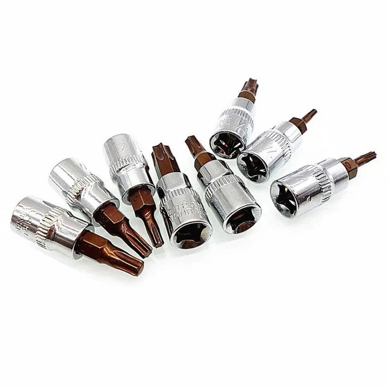 1 vnt. Torx atsuktuvo antgalis 1/4 colio pavaros lizdas reketinis lizdas veržliarakčio adapteris Rankiniai įrankiai T8 /T10 T15 T20 T25 T27 T30 /T40