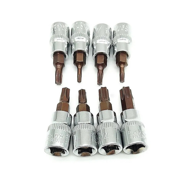 1 vnt. Torx atsuktuvo antgalis 1/4 colio pavaros lizdas reketinis lizdas veržliarakčio adapteris Rankiniai įrankiai T8 /T10 T15 T20 T25 T27 T30 /T40