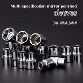 3/8 kratki zrcalno polirani nasadnik 6-24 mm vanjski šesterokutni nasadnik Ručni alat za kućno/radno održavanje prikladan za sve vrste ključeva