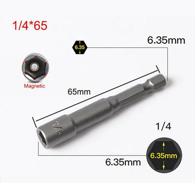 1Pcs 1/4 3/8 1/2 5/16 7/16 Inch Magnetic Hex Socket Sleeve Bit Matica Odvijač za električne bušilice Udarni izvijači Ručne bušilice Alati