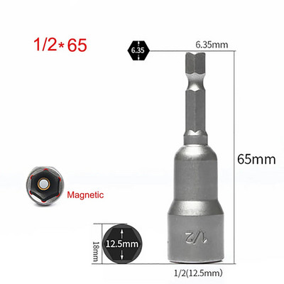 1Pcs 1/4 3/8 1/2 5/16 7/16 Inch Magnetic Hex Socket Sleeve Bit Matica Odvijač za električne bušilice Udarni izvijači Ručne bušilice Alati