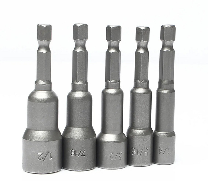 1Pcs 1/4 3/8 1/2 5/16 7/16 Inch Magnetic Hex Socket Sleeve Bit Matica Odvijač za električne bušilice Udarni izvijači Ručne bušilice Alati