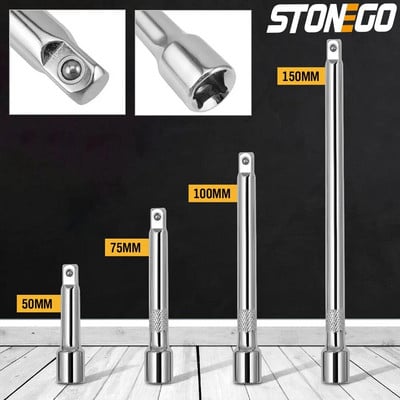 STONEGO 4Pcs/Set Set produžnih šipki za utičnice od krom vanadij čelika Set produžnih šipki za pogonske utičnice četvrt inča