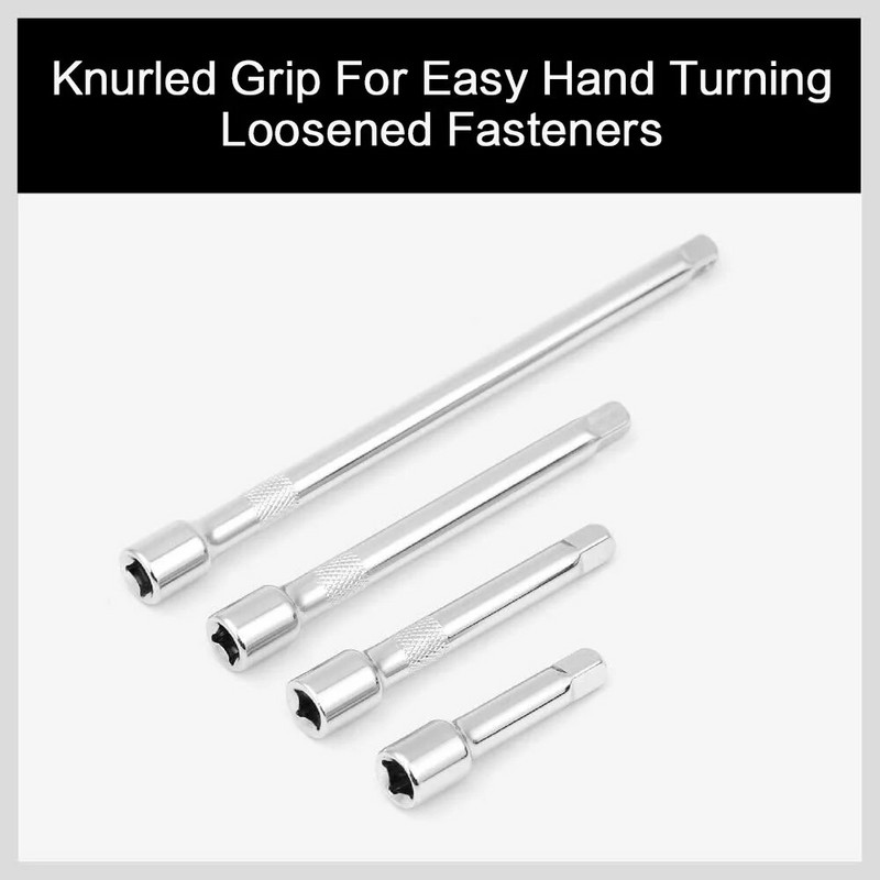 STONEGO 4Pcs/Set Set produžnih šipki za utičnice od krom vanadij čelika Set produžnih šipki za pogonske utičnice četvrt inča