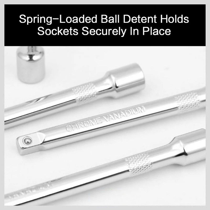 STONEGO 4Pcs/Set Set produžnih šipki za utičnice od krom vanadij čelika Set produžnih šipki za pogonske utičnice četvrt inča