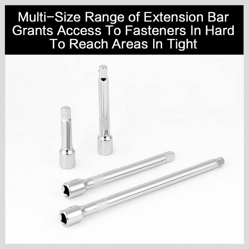 STONEGO 4Pcs/Set Set produžnih šipki za utičnice od krom vanadij čelika Set produžnih šipki za pogonske utičnice četvrt inča