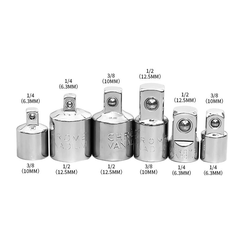 1/4" 3/8" 1/2" racsnis csavarkulcs adapter króm-vanádium acél hüvely adapter meghajtó aljzat átalakító csavarkulcs-hüvely csukló átalakító