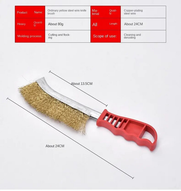 Daugiafunkcis įrankio vielinis šepetys, padengtas variu (nerūdijančio plieno šepetys, 1 vnt.) Ilgos rankenos virtuvės grilis, specialios plokštės rūdžių šalinimas
