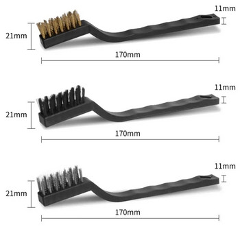 6 τμχ Mini Remove Rust Brush Brass Cleaning Polishing Metal Brushes Brass Wire Steel Wire Nylon Brush Clean Tools Home κιτ