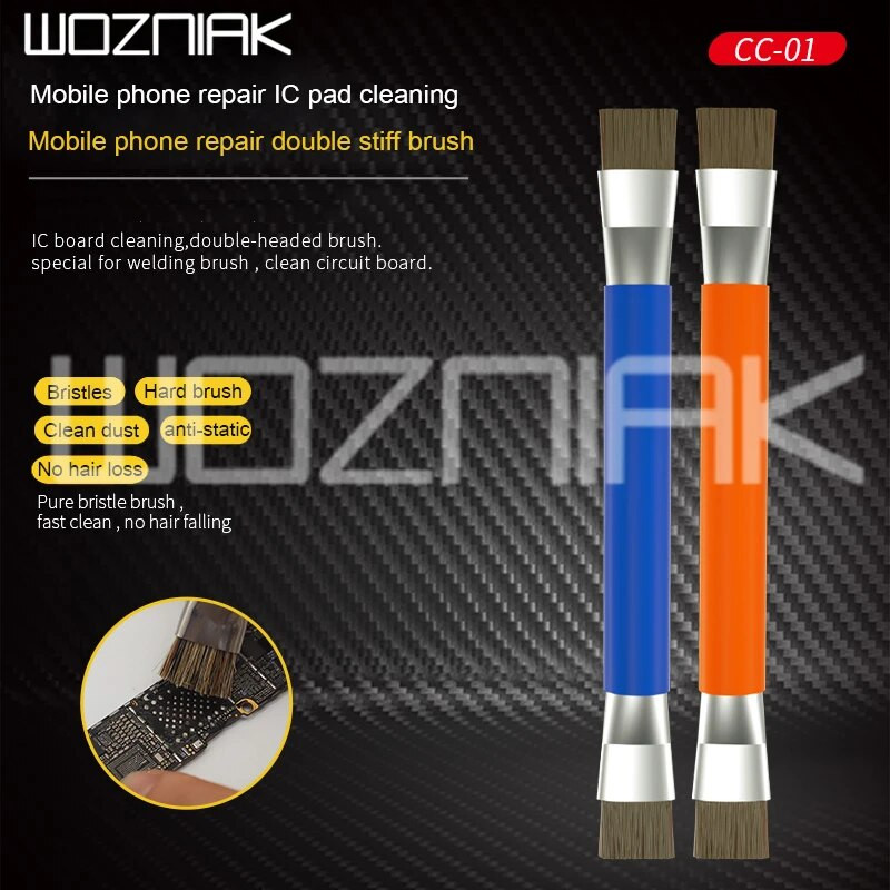 Antistatinis šepetys pagrindinės plokštės PCB valymo šepetys, skirtas mobiliajam telefonui Kompiuterių remonto įrankių rinkinys Šerių šepetys Plieninis šepetys