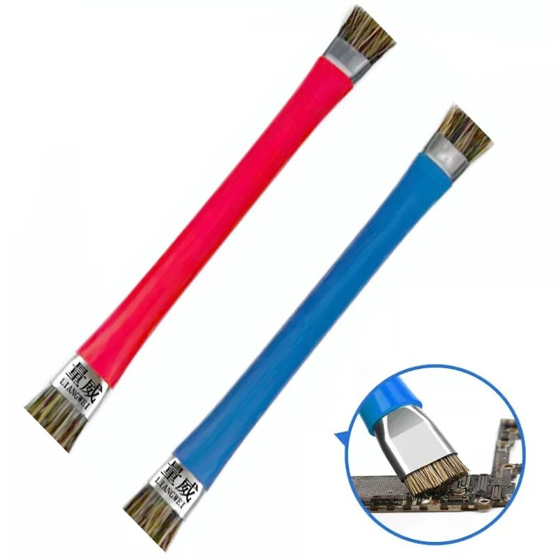 Antistatinis šepetys pagrindinės plokštės PCB valymo šepetys, skirtas mobiliajam telefonui Kompiuterių remonto įrankių rinkinys Šerių šepetys Plieninis šepetys