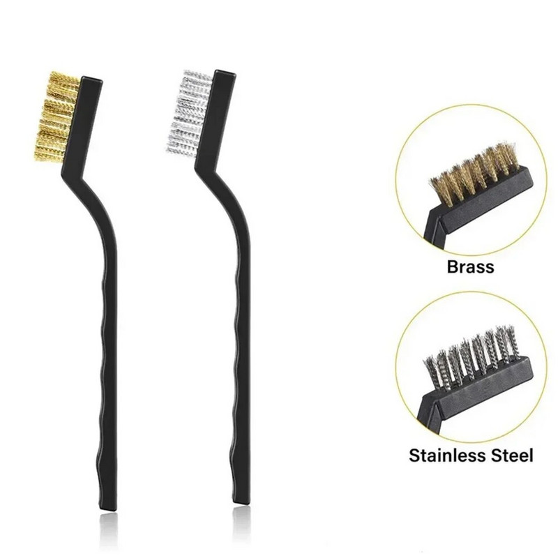10kom Set žičane četke Četke za čišćenje bakrene četke od nehrđajućeg čelika Sredstvo za uklanjanje metala od hrđe za poliranje industrijskih uređaja