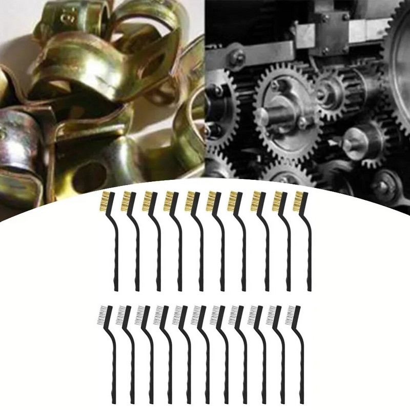 10kom Set žičane četke Četke za čišćenje bakrene četke od nehrđajućeg čelika Sredstvo za uklanjanje metala od hrđe za poliranje industrijskih uređaja