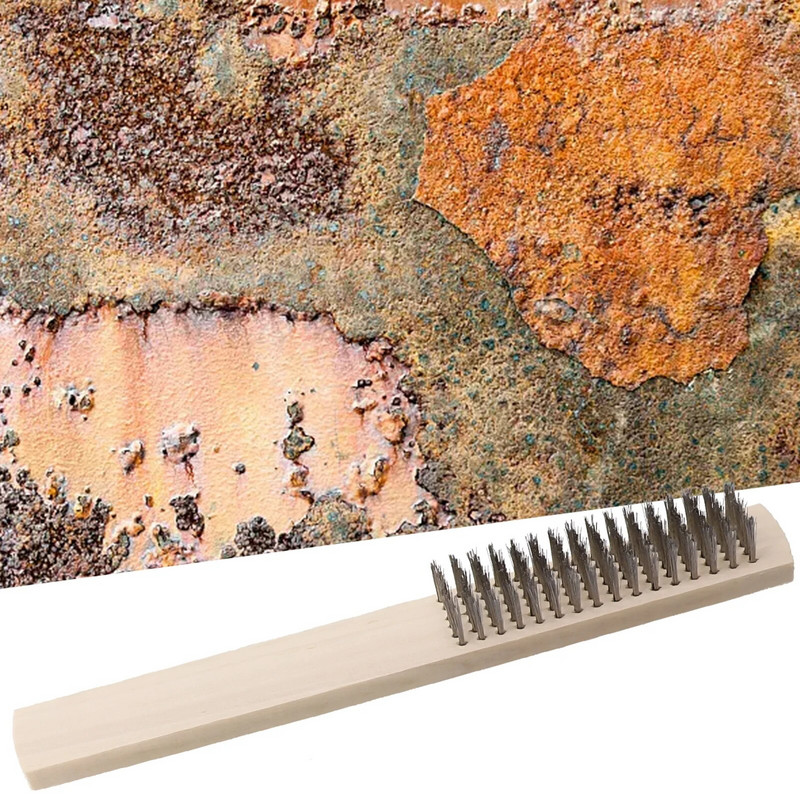 1kom 6x16 drvena drška Četka za čišćenje za brušenje Uklanjanje hrđe Žičana četka Pobakrena četka za čišćenje uljane boje