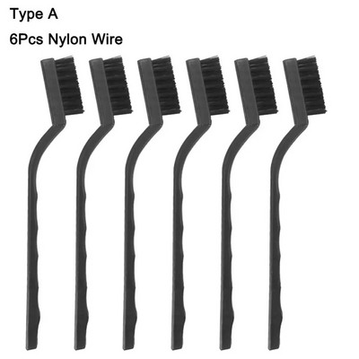 6kom mini set četkica za uklanjanje hrđe, ribanje boje, poliranje, alati za čišćenje, najlonska mesingana četka od nehrđajućeg čelika, kućni ručni alat