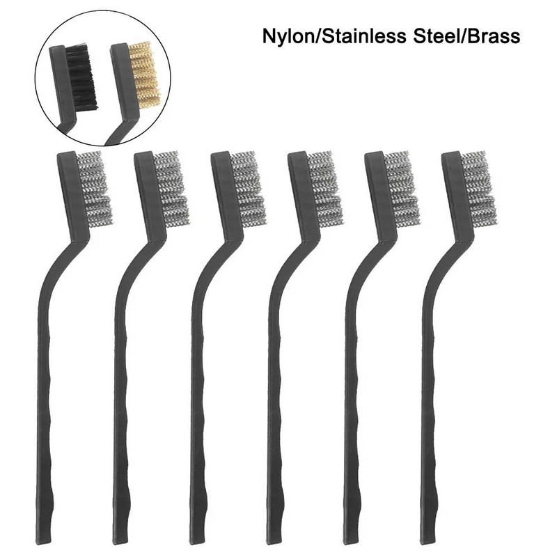 6kom mini set četkica za uklanjanje hrđe, ribanje boje, poliranje, alati za čišćenje, najlonska mesingana četka od nehrđajućeg čelika, kućni ručni alat