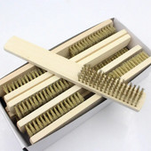 1kom Drvena ručka Mesingana žica Bakrena četka za industrijske uređaje Površinsko/unutarnje poliranje Brušenje Čišćenje 6x16 redova četkica