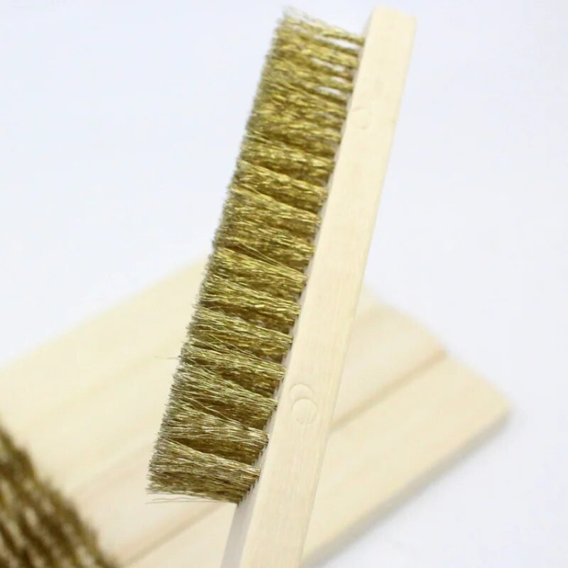 1kom Drvena ručka Mesingana žica Bakrena četka za industrijske uređaje Površinsko/unutarnje poliranje Brušenje Čišćenje 6x16 redova četkica