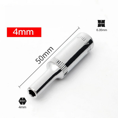 1db Hi-spec 1/4 hüvelyk mély metrikus aljzatkészlet, 4-14 mm-es 6 pontos készlet, hosszú hüvely, racsnis kulcs, javítószerszám