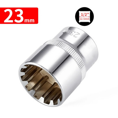 1 bucată 12 puncte priză oglindă priză scurtă 1/2" Adaptor pentru cheie cu clichet cu antrenare pătrată, instrumente de reparare a prizei din oțel crom-vanadiu