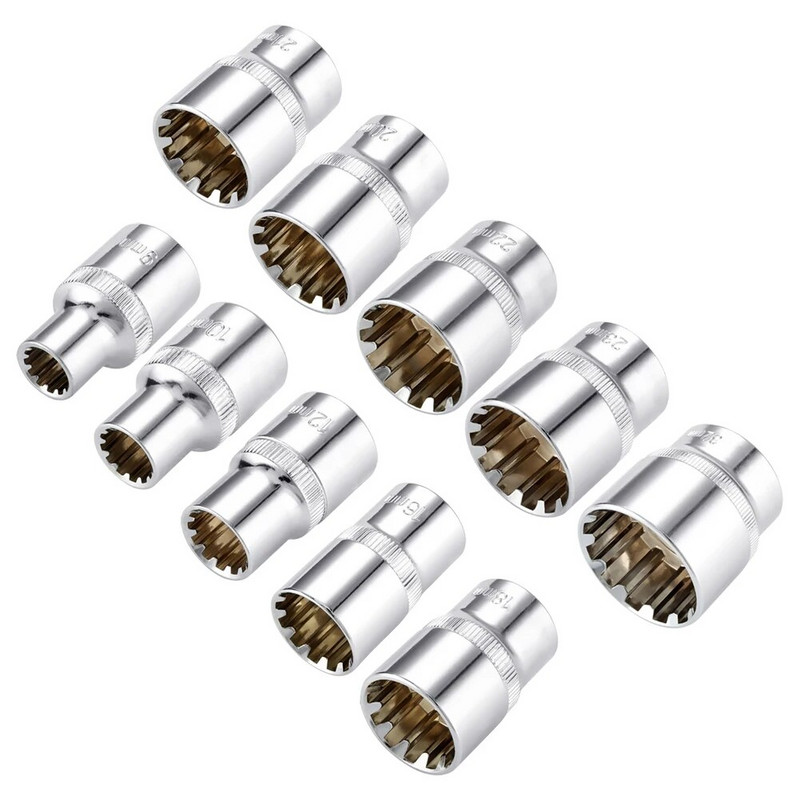 1 bucată 12 puncte priză oglindă priză scurtă 1/2" Adaptor pentru cheie cu clichet cu antrenare pătrată, instrumente de reparare a prizei din oțel crom-vanadiu