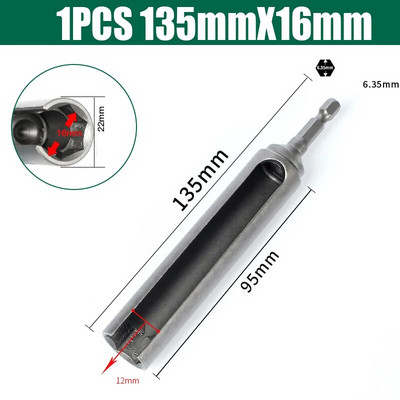 8-19 mm-es nyitott hatlapú hüvelyes anyacsavarozó ütős elektromos csavarhúzó-aljzat elektromos csavarkulcs 85/120/135 mm-es fúrószár adapter