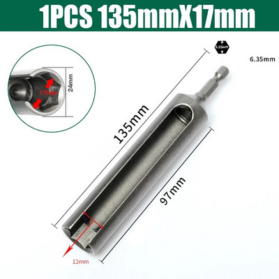 8-19 mm-es nyitott hatlapú hüvelyes anyacsavarozó ütős elektromos csavarhúzó-aljzat elektromos csavarkulcs 85/120/135 mm-es fúrószár adapter