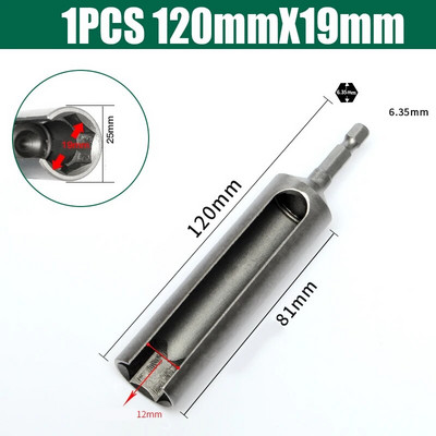 8-19 mm-es nyitott hatlapú hüvelyes anyacsavarozó ütős elektromos csavarhúzó-aljzat elektromos csavarkulcs 85/120/135 mm-es fúrószár adapter