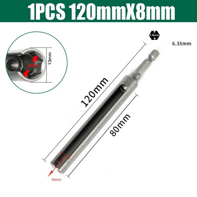 8-19 mm-es nyitott hatlapú hüvelyes anyacsavarozó ütős elektromos csavarhúzó-aljzat elektromos csavarkulcs 85/120/135 mm-es fúrószár adapter