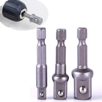 1/4 Hex Shank Socket Key Extension Rod 1/2 3/8 1/4 Square Adapter for Impact Head Head Mechanical Workshop