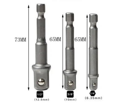 1/4 hatlapú szárú foglalat kulcskészlet hosszabbító rúd 1/2 3/8 1/4 négyzet alakú adapter elektromos kéziszerszám ütőfejhez, mechanikus műhelyszerszámokhoz