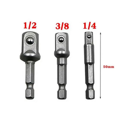 1/4 hatlapú szárú foglalat kulcskészlet hosszabbító rúd 1/2 3/8 1/4 négyzet alakú adapter elektromos kéziszerszám ütőfejhez, mechanikus műhelyszerszámokhoz