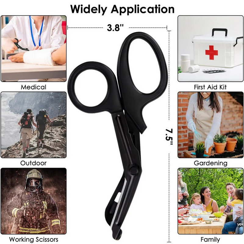 Medicininės gelbėjimo žirklės plastikinė rankena nerūdijančio plieno žaizdų marlė Pirmosios pagalbos žirklės praktiškos lauko slaugytojos žirklės