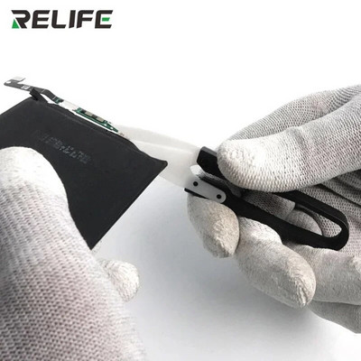 Relife RL-102 Izolat Ceramic U-foarfece Reparare baterie specială Izolație antistatică Foarfece de siguranță Instrument de mână