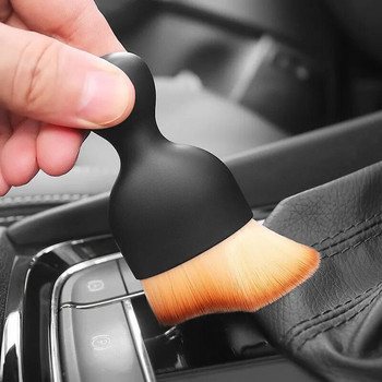 Δωρεάν γρατσουνιές Auto εσωτερικής σκόνης βούρτσα κλιματιστικού αερισμού Μαλακές τρίχες Λεπτομέρεια βούρτσα σκόνης εργαλείο για ταμπλό αυτοκινήτου