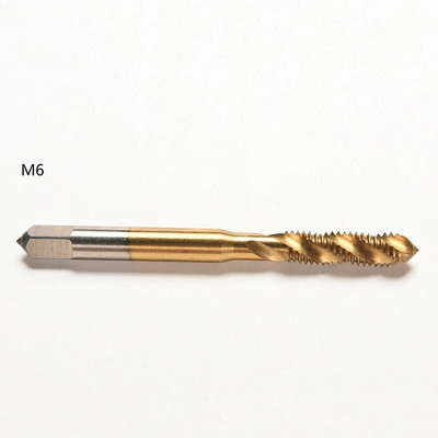 1 vnt. titanu dengtas metrinis HSS spiralinis srieginis sraigtinis čiaupas M3 M4 M5 M6 M8 spiraliniai smailūs srieginiai srieginiai srieginiai čiaupai