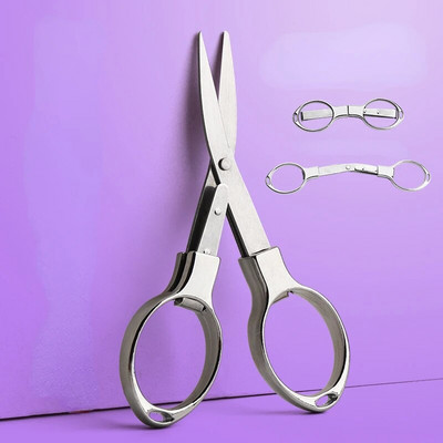 Vienspalvės sulankstomos žirklės Nešiojamos nerūdijančio plieno įtempimo žirklės daugiafunkcinės rankų darbo amatų DIY įrankis Biuro reikmenys