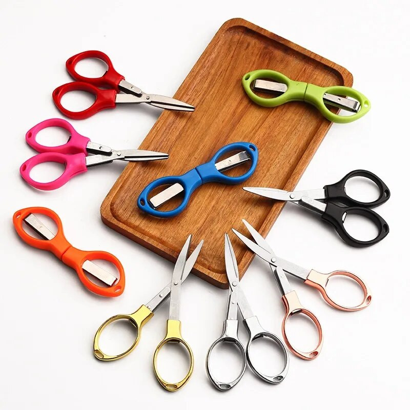 Vienspalvės sulankstomos žirklės Nešiojamos nerūdijančio plieno įtempimo žirklės daugiafunkcinės rankų darbo amatų DIY įrankis Biuro reikmenys