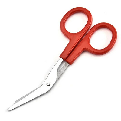 1 vnt. daugiafunkcinės alkūnės marlės žirklės, nerūdijančio plieno, buitinės priežiūros tvarsčių žirklės, pirmosios pagalbos rinkinio priedai