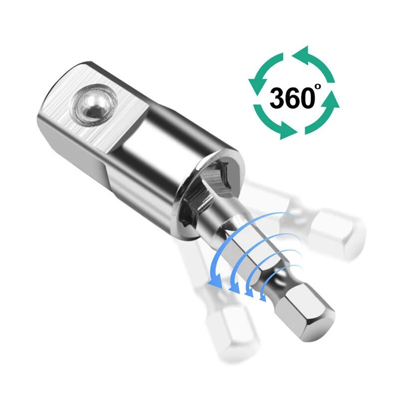 Elektrinio grąžto lizdo adapterio lizdo veržliarakčio rinkinys Šešiakampio koto kvadratinio lizdo grąžtas gali pasukti ir išplėsti konvertavimo strypą