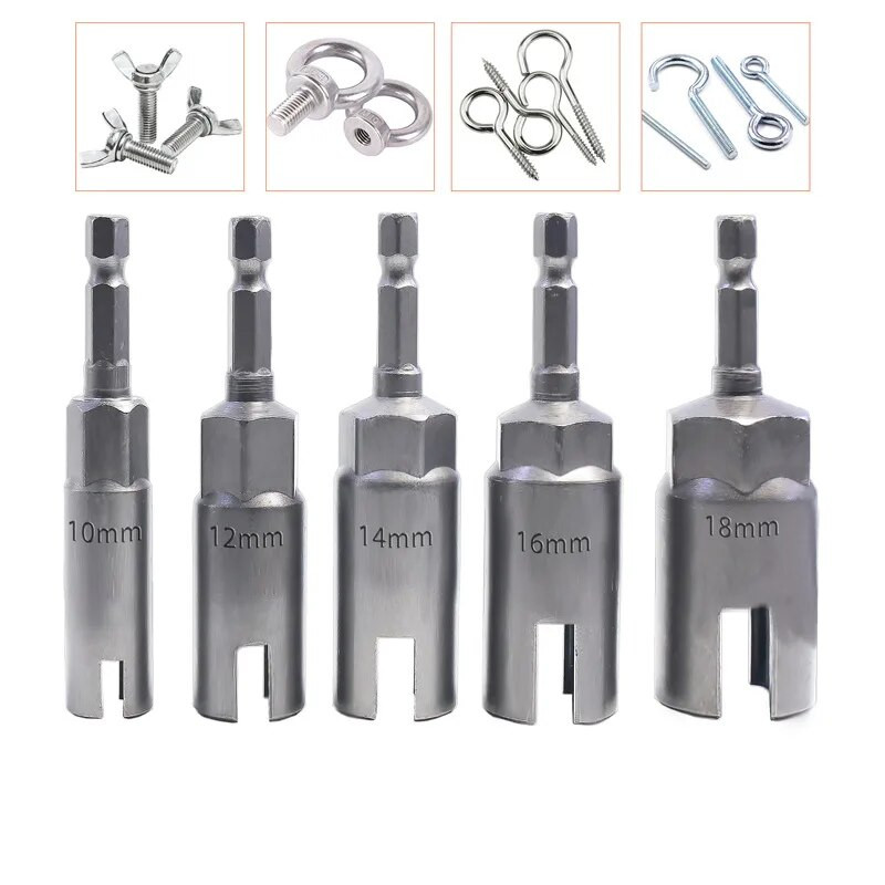 Utični ključ za leptir vijak 1/4" šesterokutni dršku Power Wing Matica Odvijač Slot Wing Nuts Svrdlo 12/16 mm za matične vijke za panel