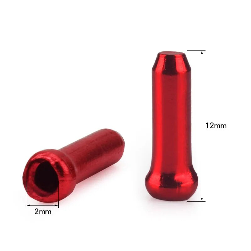 10/50/100 tk. Jalgratta piduri käiguvahetaja alumiiniumist sisetrossi otsad, pressid Jalgrattasõidu osad Käiguvahetaja käigukaablid otsakatted