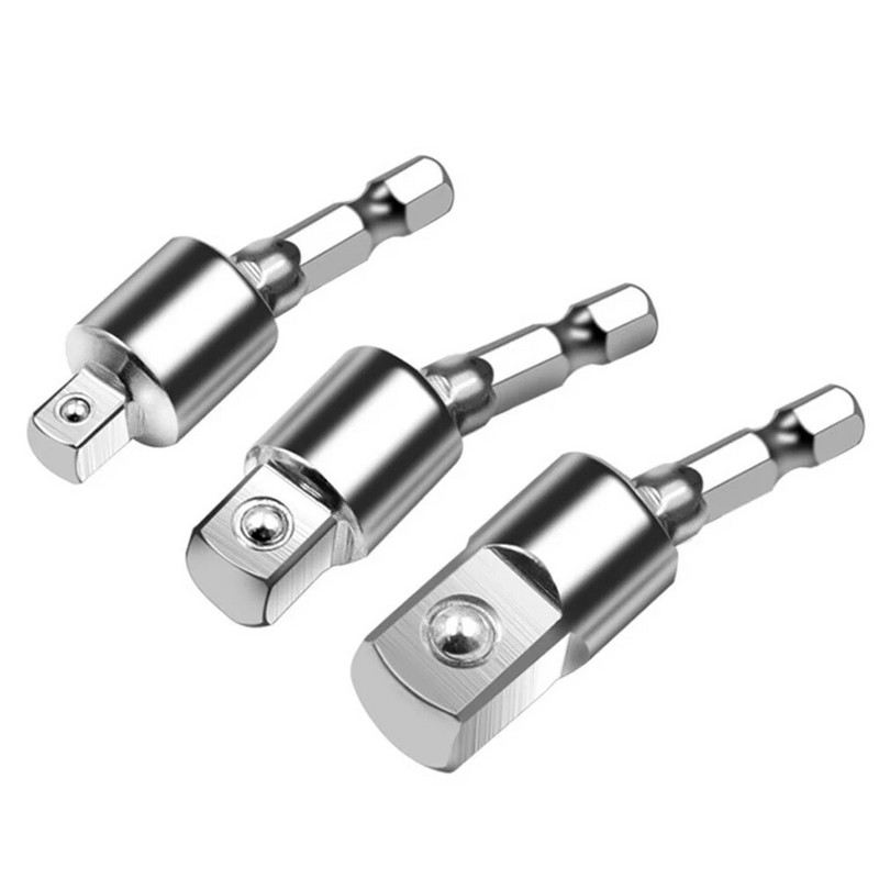 STONEGO 1PC/3DB 1/4" 3/8" 1/2" elektromos csavarkulcs fúróaljzat adapter Forgatható négyzet alakú foglalat átalakító eszköz ütvecsavarozóhoz