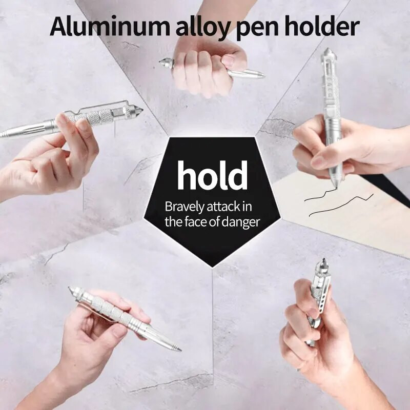 Taktička obrambena olovka Višenamjenska glava od volframovog čelika Alat za razbijeni prozor Vanjska EDC samoobrambena prijenosna olovka za potpis