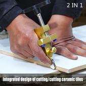 Cutter 2 în 1 pentru plăci de sticlă ceramică cu roată de cuțit Cuțit diamantat pentru sticlă Clești de rupere Instrument manual de tăiere a plăcilor de sticlă Unelte de mână