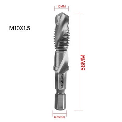Šesterokutna drška HSS presvučena titanom Navoj za metričku nareznicu Svrdla za strojne vijke M3 M4 M5 M6 M8 M10 Ručni alati