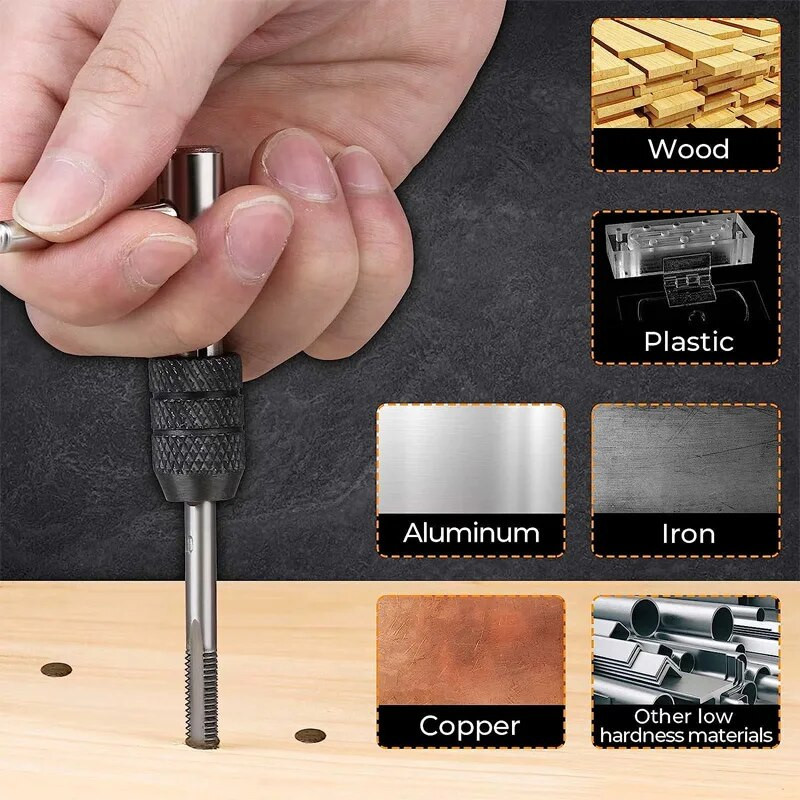 Profesionalni ključ za svrdlo za nareznice, ručni alati za narezivanje strojnih vijaka Navojna navojna navojna svrdla M3 M4 M5 M6 M8 Set nareznica DIY Alat