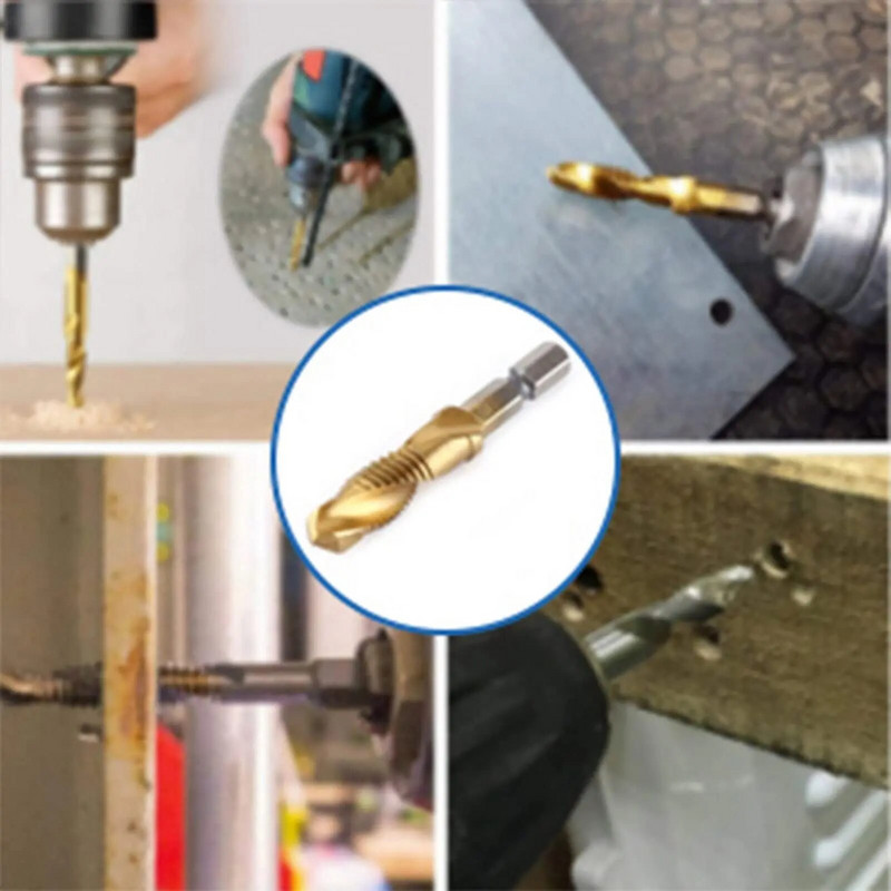 1kom šesterokutni prihvat titanijski obložen HSS navoj za svrdla za metričke nareznice Svrdla za nareznice M3 M4 M5 M6 M8 M10 Ručni alati