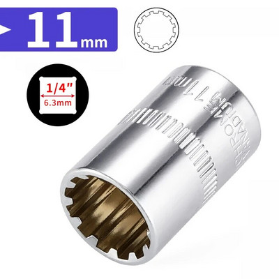 1/4 inča 6,35 mm četvrtasti pogon, 12-točkasti nasadni nasadni ključ, ključ s čegrtaljkom, nasadni ključ s 12 zuba, ručni alat, 12 kutova, navlaka s cvijetom šljive